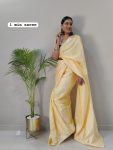 NEW ARRIVAL MOSS CHIFFON SHADED WEAVING BORDER WORK READY TO WEAR SAREE WITH UNSTITCHED BLOUSE FESTIVE WEAR WHOLESALE PRICE ETHNIC GARMENT (5)