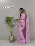 NEW ARRIVAL MOSS CHIFFON SHADED WEAVING BORDER WORK READY TO WEAR SAREE WITH UNSTITCHED BLOUSE FESTIVE WEAR WHOLESALE PRICE ETHNIC GARMENT (1)