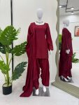 NEW ARRIVAL NATURAL CREPE THREAD WITH SEQUENCE WORK TOP PATIYALA WITH DUPATTA FESTIVE WEAR WHOLESALE PRICE ETHNIC GARMENT (3)