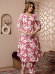 NEW ARRIVAL POLY RAYON DIGITAL PRINTED TOP BOTTOM SET BABY PINK