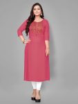 NEW ARRIVAL RAYON EMBROIDERY WORK KURTI FESTIVE WEAR WHOLESALE PRICE ETHNIC GARMENT (4)