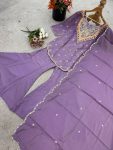 NEW ARRIVAL SHIMMER SILK EMBROIDERY WORK TOP PALAZZO WITH DUPATTA PARTY WEAR WHOLESALE PRICE ETHNIC GARMENT (6)