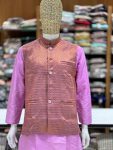 NEW ARRIVAL SILK KURTA COTTON PAYJAMA WITH JACQUARD KOTI MEN’S KURTA PAYJAMA SET WEDDING WEAR WHOLESALE PRICE ETHNIC GARMENT (14)