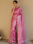 NEW ARRIVAL SOFT LICHI SILK JACQUARD WORK SAREE WITH UNSTITCHED BLOUSE PARTY WEAR WHOLESALE PRICE ETHNIC GARMENT (3)