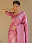 NEW ARRIVAL SOFT LICHI SILK JACQUARD WORK SAREE WITH UNSTITCHED BLOUSE PARTY WEAR WHOLESALE PRICE ETHNIC GARMENT (3)