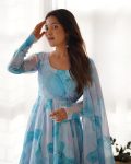 NEW ARRIVAL SOFT ORGANZA SILK MARBLE PRINTED ANARKALI GOWN BOTTOM WITH DUPATTA FESTIVE WEAR WHOLESALE PRICE ETHNIC GARMENT (5)