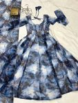 NEW ARRIVAL SOFT ORGANZA SILK MARBLE PRINTED ANARKALI GOWN BOTTOM WITH DUPATTA FESTIVE WEAR WHOLESALE PRICE ETHNIC GARMENT (3)