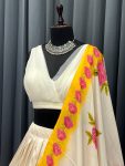 NEW ARRIVAL TAFFETA SILK PRINTED LEHENGA CHOLI WITH DUPATTA PARTY WEAR WHOLESALE PRICE ETHNIC GARMENT (1)