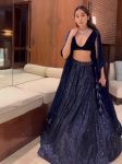 NEW ARRIVAL TAPETA SILK SEQUENCE WORK LEHENGA CHOLI WITH DUPATTA NAVY BLUE