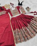 NEW ARRIVAL VICHITRA EMBROIDERY CODING SEQUENCE AND THREAD WITH LATAKAN DORI AND HEAVY LACE WORK KID’S LEHENGA CHOLI WITH DUPATTA WEDDING WEAR WHOLESALE PRICE ETHNIC GARMENT (1 (7)