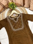 NEW ARRIVAL VICHITRA SILK EMBROIDERY WORK TOP BOTTOM WITH DUPATTA FESTIVE WEAR WHOLESALE PRICE ETHNIC GARMENT (4)