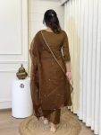 NEW ARRIVAL VICHITRA SILK EMBROIDERY WORK TOP BOTTOM WITH DUPATTA FESTIVE WEAR WHOLESALE PRICE ETHNIC GARMENT (4)