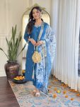 NEW ARRIVAL VISCOSE CHANDERI EMBROIDERY WORK TOP BOTTOM WITH DUPATTA FESTIVE WEAR WHOLESALE PRICE ETHNIC GARMENT (1)