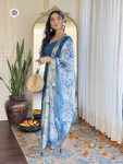 NEW ARRIVAL VISCOSE CHANDERI EMBROIDERY WORK TOP BOTTOM WITH DUPATTA FESTIVE WEAR WHOLESALE PRICE ETHNIC GARMENT (1)