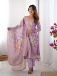 RICH LOOK CHANDERI SILK JACQUARD WORK WITH DIGITAL PRINTED TOP BOTTOM DUPATTA FESTIVE WEAR WHOLESALE PRICE ETHNIC GARMENT (10)