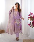 RICH LOOK CHANDERI SILK JACQUARD WORK WITH DIGITAL PRINTED TOP BOTTOM DUPATTA FESTIVE WEAR WHOLESALE PRICE ETHNIC GARMENT (10)