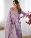 RICH LOOK CHANDERI SILK JACQUARD WORK WITH DIGITAL PRINTED TOP BOTTOM DUPATTA FESTIVE WEAR WHOLESALE PRICE ETHNIC GARMENT (10)