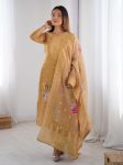 RICH LOOK CHANDERI SILK JACQUARD WORK WITH DIGITAL PRINTED TOP BOTTOM DUPATTA FESTIVE WEAR WHOLESALE PRICE ETHNIC GARMENT (2)