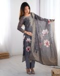 RICH LOOK CHANDERI SILK JACQUARD WORK WITH DIGITAL PRINTED TOP BOTTOM DUPATTA FESTIVE WEAR WHOLESALE PRICE ETHNIC GARMENT (2)