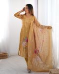 RICH LOOK CHANDERI SILK JACQUARD WORK WITH DIGITAL PRINTED TOP BOTTOM DUPATTA FESTIVE WEAR WHOLESALE PRICE ETHNIC GARMENT (2)