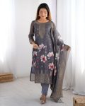 RICH LOOK CHANDERI SILK JACQUARD WORK WITH DIGITAL PRINTED TOP BOTTOM DUPATTA FESTIVE WEAR WHOLESALE PRICE ETHNIC GARMENT (2)
