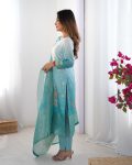 RICH LOOK CHANDERI SILK JACQUARD WORK WITH DIGITAL PRINTED TOP BOTTOM DUPATTA FESTIVE WEAR WHOLESALE PRICE ETHNIC GARMENT (2)