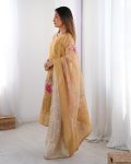 RICH LOOK CHANDERI SILK JACQUARD WORK WITH DIGITAL PRINTED TOP BOTTOM DUPATTA FESTIVE WEAR WHOLESALE PRICE ETHNIC GARMENT (2)