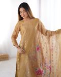 RICH LOOK CHANDERI SILK JACQUARD WORK WITH DIGITAL PRINTED TOP BOTTOM DUPATTA FESTIVE WEAR WHOLESALE PRICE ETHNIC GARMENT (2)