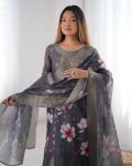 RICH LOOK CHANDERI SILK JACQUARD WORK WITH DIGITAL PRINTED TOP BOTTOM DUPATTA FESTIVE WEAR WHOLESALE PRICE ETHNIC GARMENT (2)
