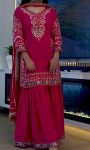 RICH LOOK CHINON EMBROIDERY SEQUENCE WORK TOP SHARARA WITH DUPATTA FESTIVE WEAR WHOLESALE PRICE ETHNIC GARMENT (3)