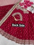 RICH LOOK CHINON SILK EMBROIDERY SEQUENEC WORK GOWN BOTTOM WITH DUPATTA FETIVE WEAR WHOLESALE PRICE ETHNIC GARMENT(25)