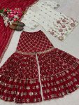 RICH LOOK CHINON SILK SEQUENCE EMBROIDERY WORK TOP SHARARA WITH DUPATTA FESTIVE WEAR WHOLESALE PRICE ETHNIC GARMENT WHOLESALE PRICE ETHNIC GARMENT (2)