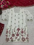 RICH LOOK CHINON SILK SEQUENCE EMBROIDERY WORK TOP SHARARA WITH DUPATTA FESTIVE WEAR WHOLESALE PRICE ETHNIC GARMENT WHOLESALE PRICE ETHNIC GARMENT (2)
