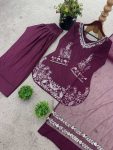 RICH LOOK CREPE SILK EMBROIDERY SEQUENCE WORK TOP PATIYALA WITH DUPATTA FESTIVE WEAR WHOLESALE PRICE ETHNIC GARMENT (3)