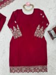 RICH LOOK FLUX GEORGETTE THREAD WITH SEQUENCE WORK TOP SHARARA WITH DUPATTA WEDDING WEAR WHOLESALE PRICE ETHNIC GARMENT (11)