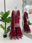 RICH LOOK FLUX GEORGETTE THREAD WITH SEQUENCE WORK TOP SHARARA WITH DUPATTA WEDDING WEAR WHOLESALE PRICE ETHNIC GARMENT (11)