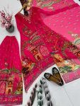 RICH LOOK GEORGETTE DIGITAL PRINT WITH REAL MIRROR & FANCY LACE WORK TOP PALAZZO WITH DUPATTA FESTIVE WEAR WHOLESALE PRICE ETHNIC GARMENT (4)