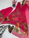 RICH LOOK GEORGETTE DIGITAL PRINT WITH REAL MIRROR & FANCY LACE WORK TOP PALAZZO WITH DUPATTA FESTIVE WEAR WHOLESALE PRICE ETHNIC GARMENT (4)