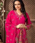 RICH LOOK GEORGETTE DIGITAL PRINT WITH REAL MIRROR & FANCY LACE WORK TOP PALAZZO WITH DUPATTA FESTIVE WEAR WHOLESALE PRICE ETHNIC GARMENT (4)