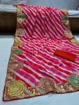 RICH LOOK GEORGETTE DIGITAL PRINTED WITH EMBROIDERY ZARI AND GOTA PATTI WORK SAREE WITH UNSTITCHED BLOUSE PARTY WEAR WHOLESALE PRICE ETHNIC GARMENT (1)