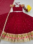RICH LOOK GEORGETTE EMBROIDERY SEQUENCE WORK LEHENGA CHOLI WITH DUPATTA PARTY WEAR WHOLESALE PRICE ETHNIC GARMENT (2)