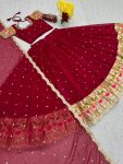 RICH LOOK GEORGETTE EMBROIDERY SEQUENCE WORK LEHENGA CHOLI WITH DUPATTA PARTY WEAR WHOLESALE PRICE ETHNIC GARMENT (2)