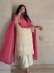 RICH LOOK GEORGETTE EMBROIDERY SEQUENCE WORK TOP PALAZZO WITH DUPATTA FESTIVE WEAR WHOLESALE PRICE ETHNIC GARMENT (3)