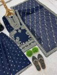 RICH LOOK GEORGETTE EMBROIDERY SEQUENCE WORK TOP PALAZZO WITH DUPATTA FESTIVE WEAR WHOLESALE PRICE ETHNIC GARMENT (2)