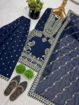 RICH LOOK GEORGETTE EMBROIDERY SEQUENCE WORK TOP PALAZZO WITH DUPATTA FESTIVE WEAR WHOLESALE PRICE ETHNIC GARMENT (2)