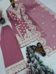RICH LOOK GEORGETTE EMBROIDERY SEQUENCE WORK WITH REAL MIRROR HAND WORK TOP PALAZZO WITH DUPATTA FESTIVE WEAR WHOLESALE PRICE ETHNIC GARMENT (2)