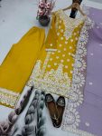 RICH LOOK GEORGETTE EMBROIDERY SEQUENCE WORK WITH REAL MIRROR HAND WORK TOP PALAZZO WITH DUPATTA FESTIVE WEAR WHOLESALE PRICE ETHNIC GARMENT (6)