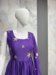 RICH LOOK GEORGETTE LAYER FRILL WORK GOWN WITH EMBROIDERY AND LACE BORDER WORK DUPATTA PARTY WEAR WHOLESALE PRICE ETHNIC GARMENT (3)