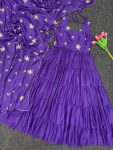RICH LOOK GEORGETTE LAYER FRILL WORK GOWN WITH EMBROIDERY AND LACE BORDER WORK DUPATTA PARTY WEAR WHOLESALE PRICE ETHNIC GARMENT (3)