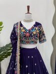 RICH LOOK GEORGETTE THREAD WITH SEQUENCE WORK LEHENGA CHOLI WITH DUPATTA WEDDING WEAR WHOLESALE PRICE ETHNIC GARMENT (5)